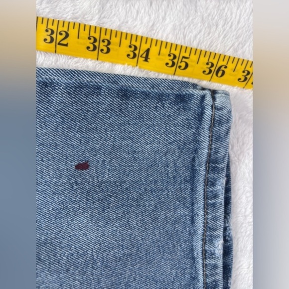 Distressed Wide Leg Jeans Ripped Denim High Waist Blue Size‎ 29 - Picture 3 of 7